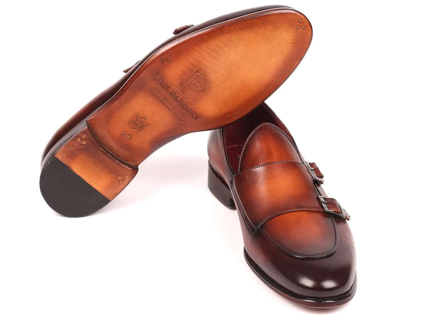 Paul Parkman Men's Hand-Painted Leather Monkstraps