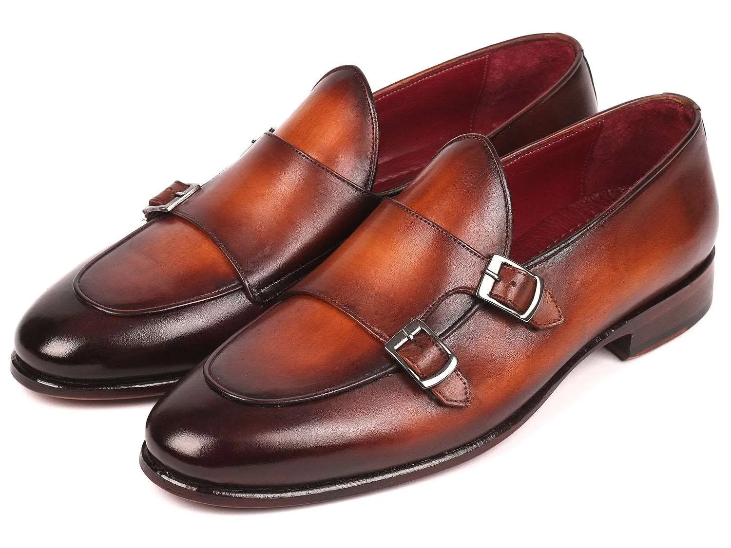 Paul Parkman Men's Hand-Painted Leather Monkstraps