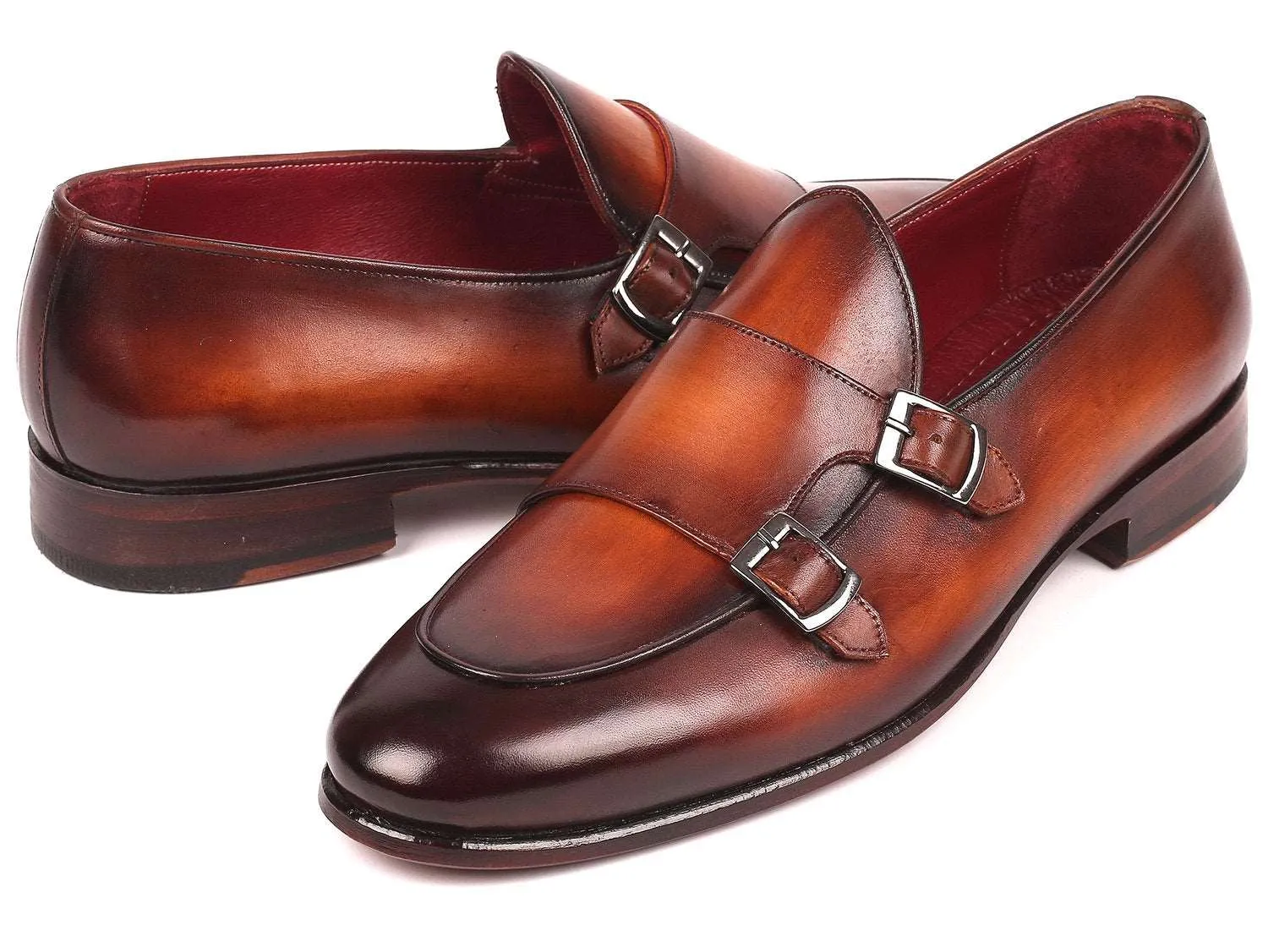 Paul Parkman Men's Hand-Painted Leather Monkstraps