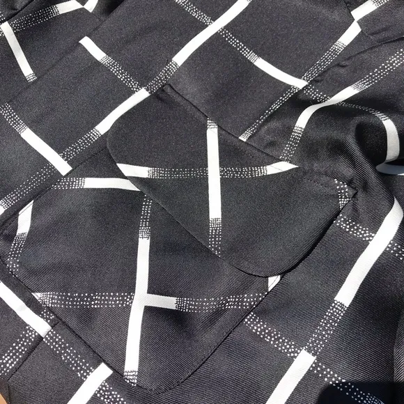 Pendleton Silk Blazer Black White Check 4 Petite