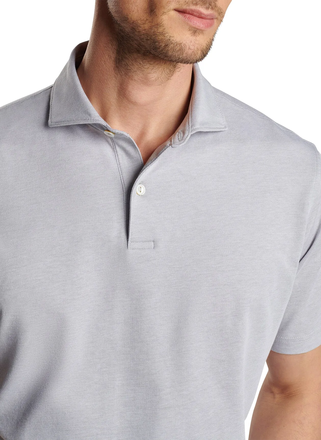 Peter Millar Albatross Cotton Pique Polo - Gale Grey
