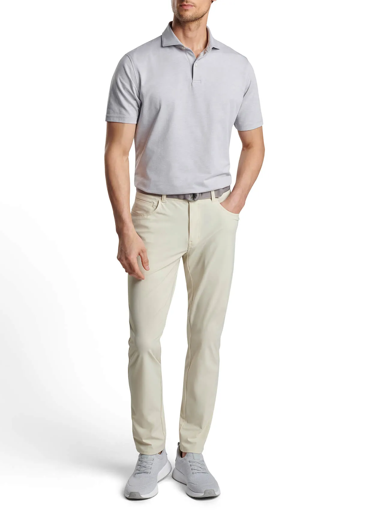 Peter Millar Albatross Cotton Pique Polo - Gale Grey