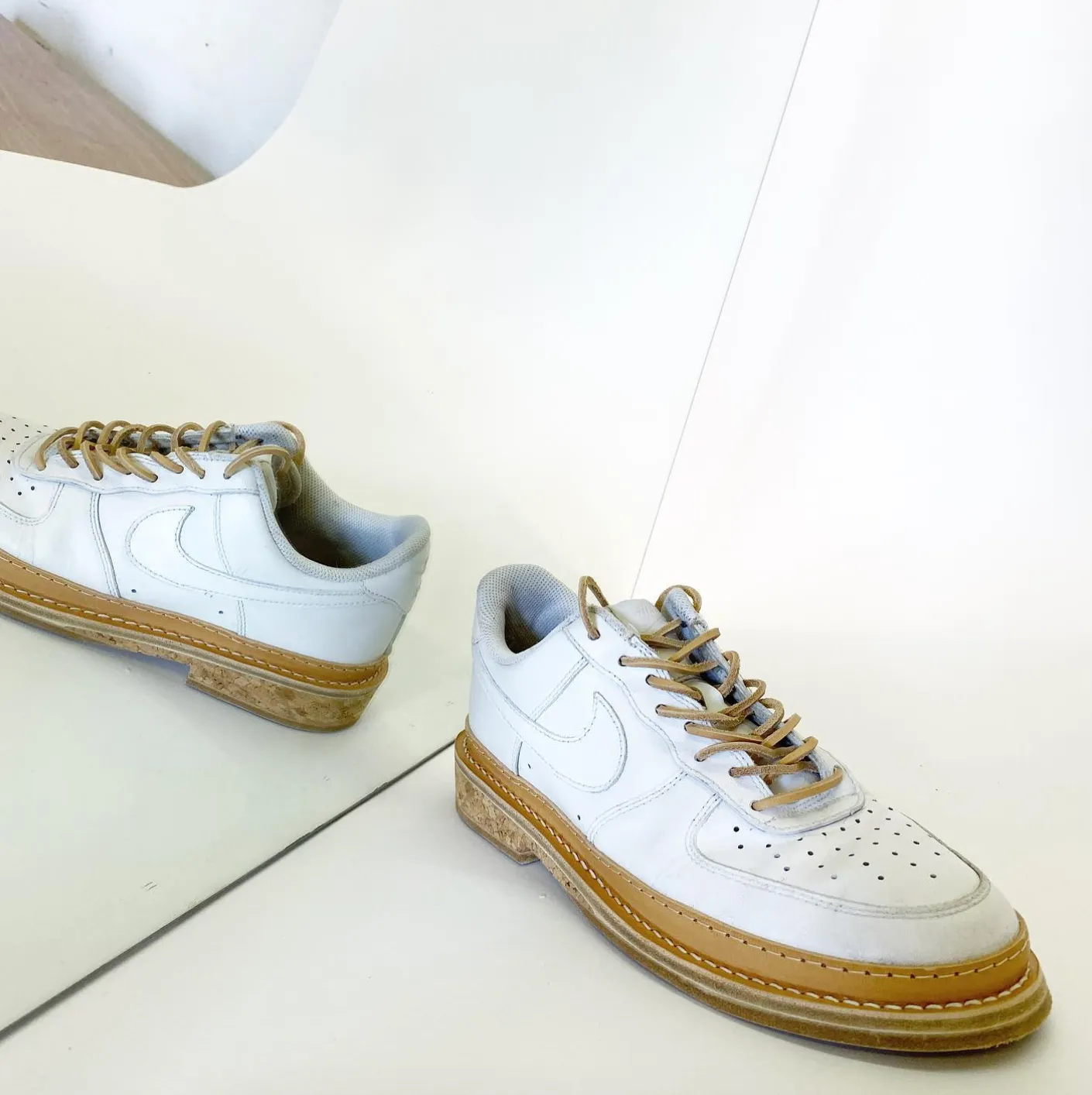 Peterson Stoop Nike Air Force Low White Leather Sole Wavy Cork
