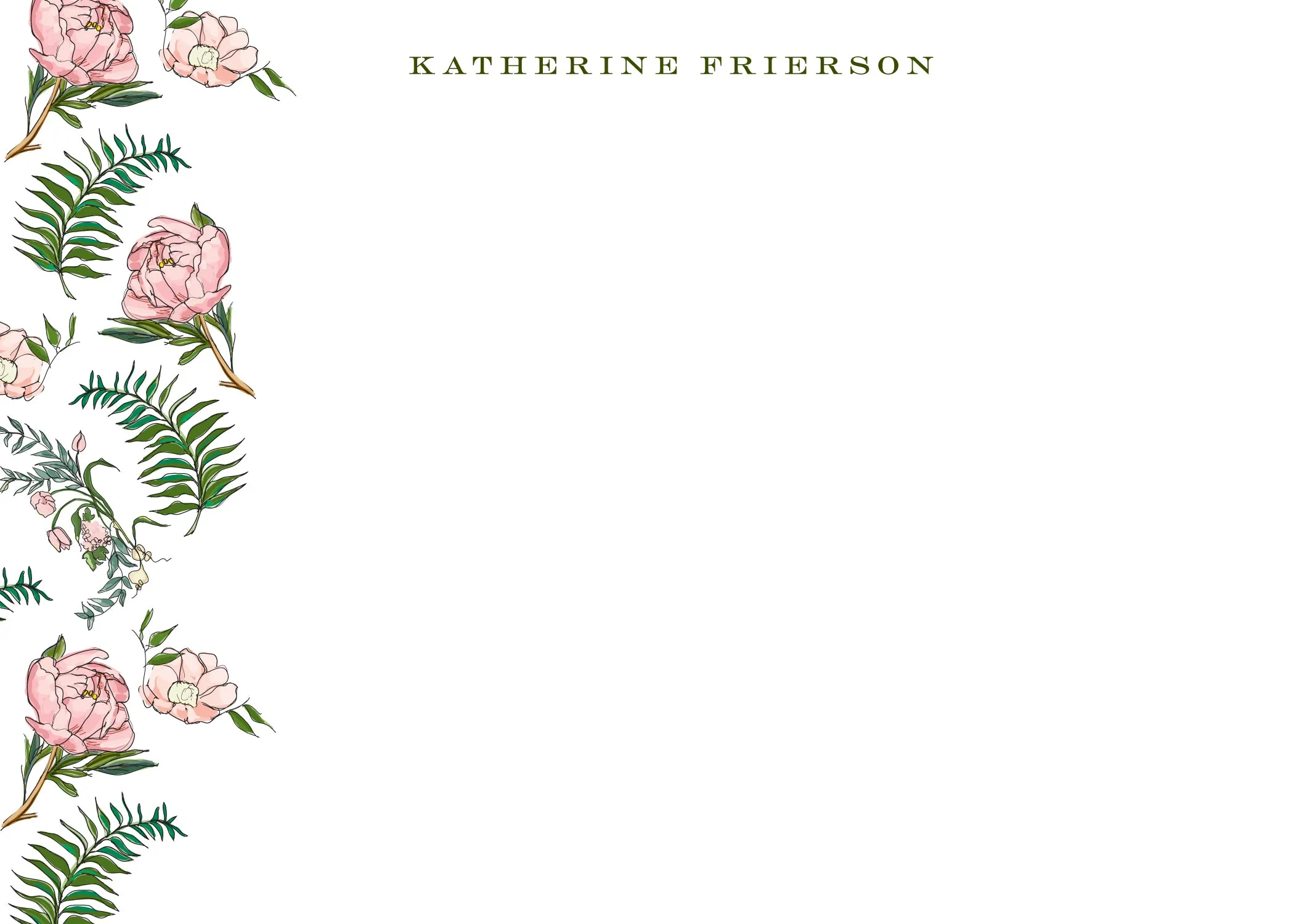 Pink Botanical Stationery