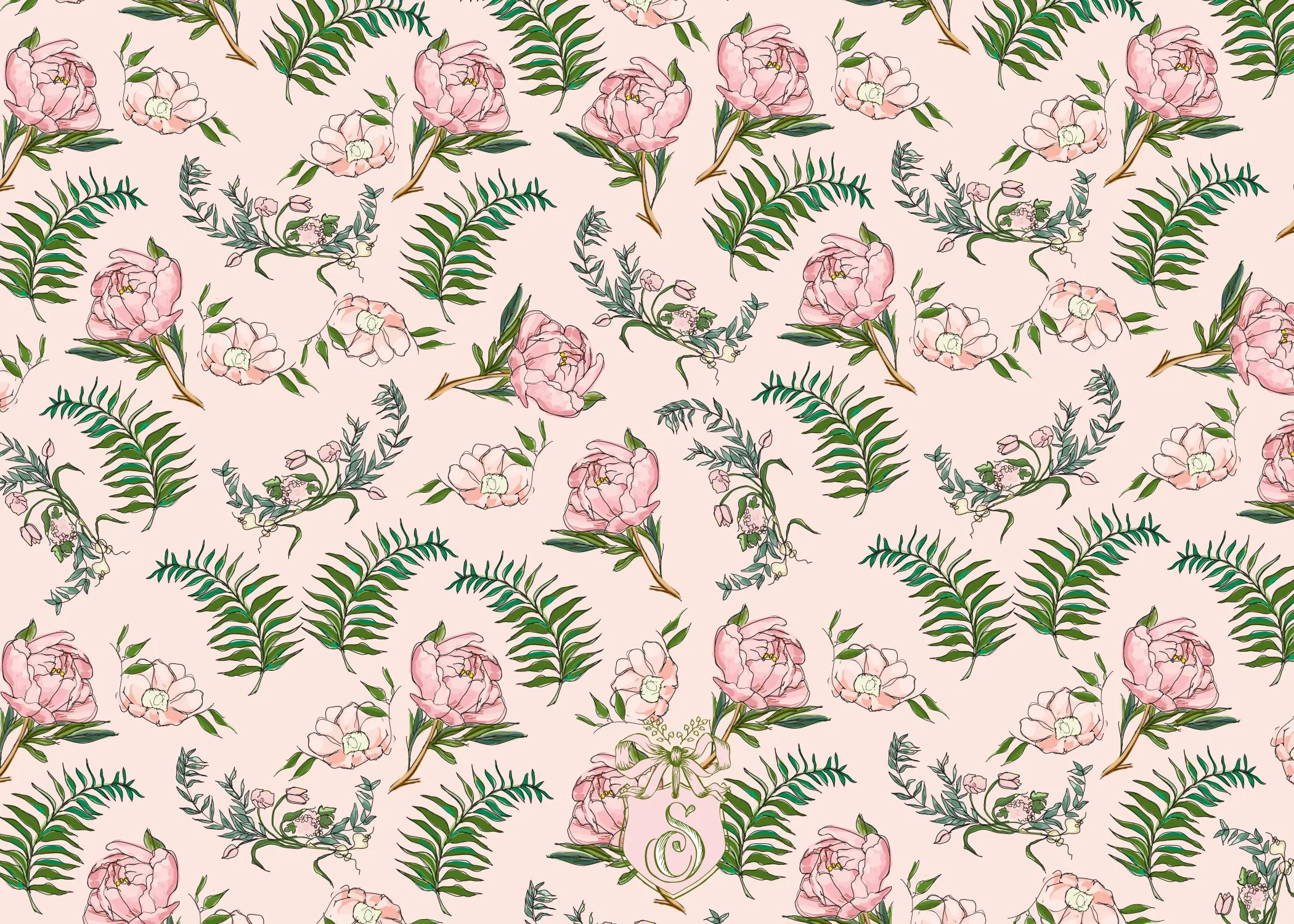 Pink Botanical Stationery