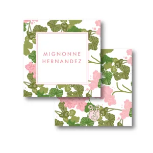 Pink Geranium Calling Card
