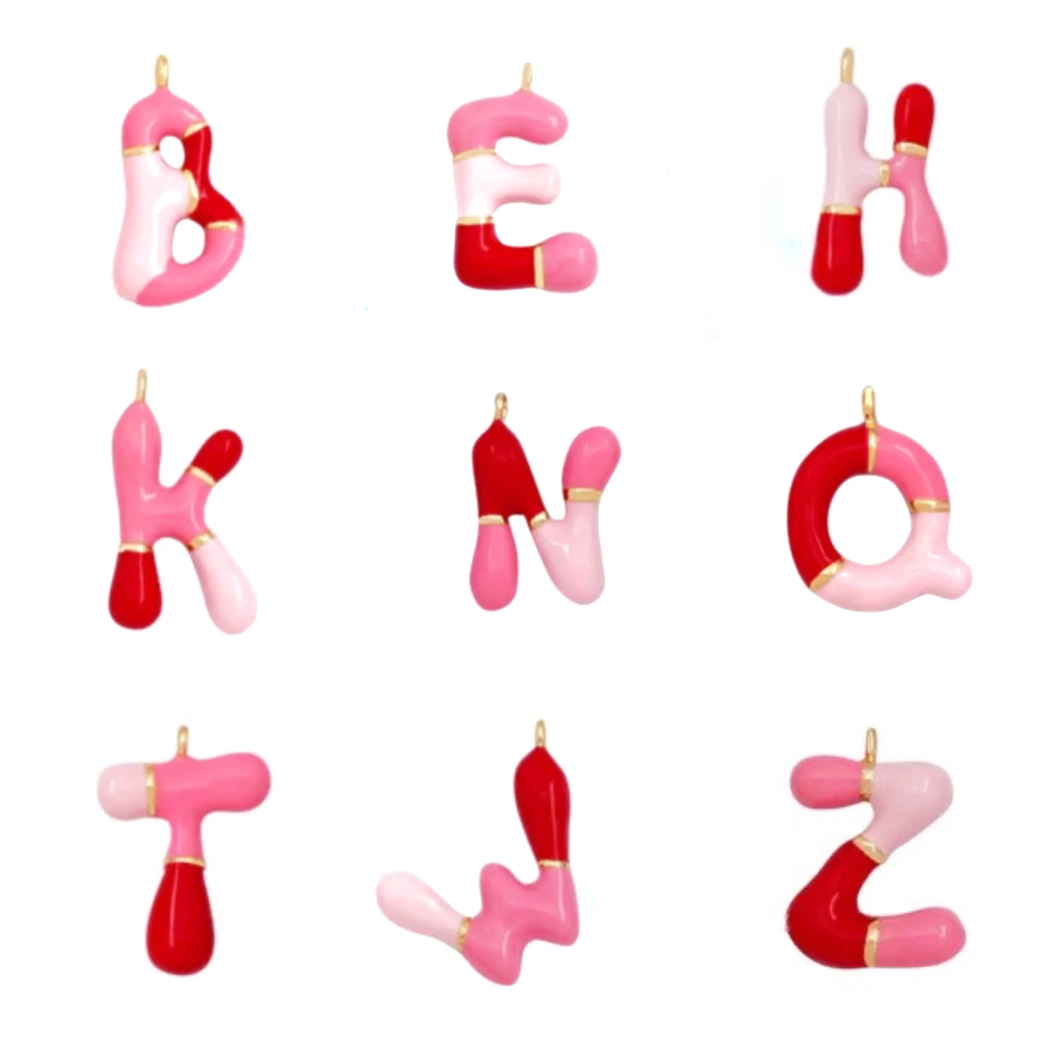 Pink Jelly Initial Necklace