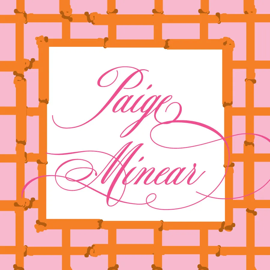 Pink Orange Bamboo Calling Card