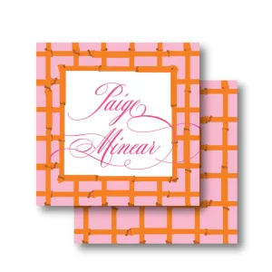 Pink Orange Bamboo Calling Card