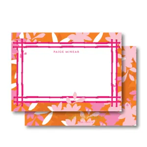 Pink Orange Floral Stationery