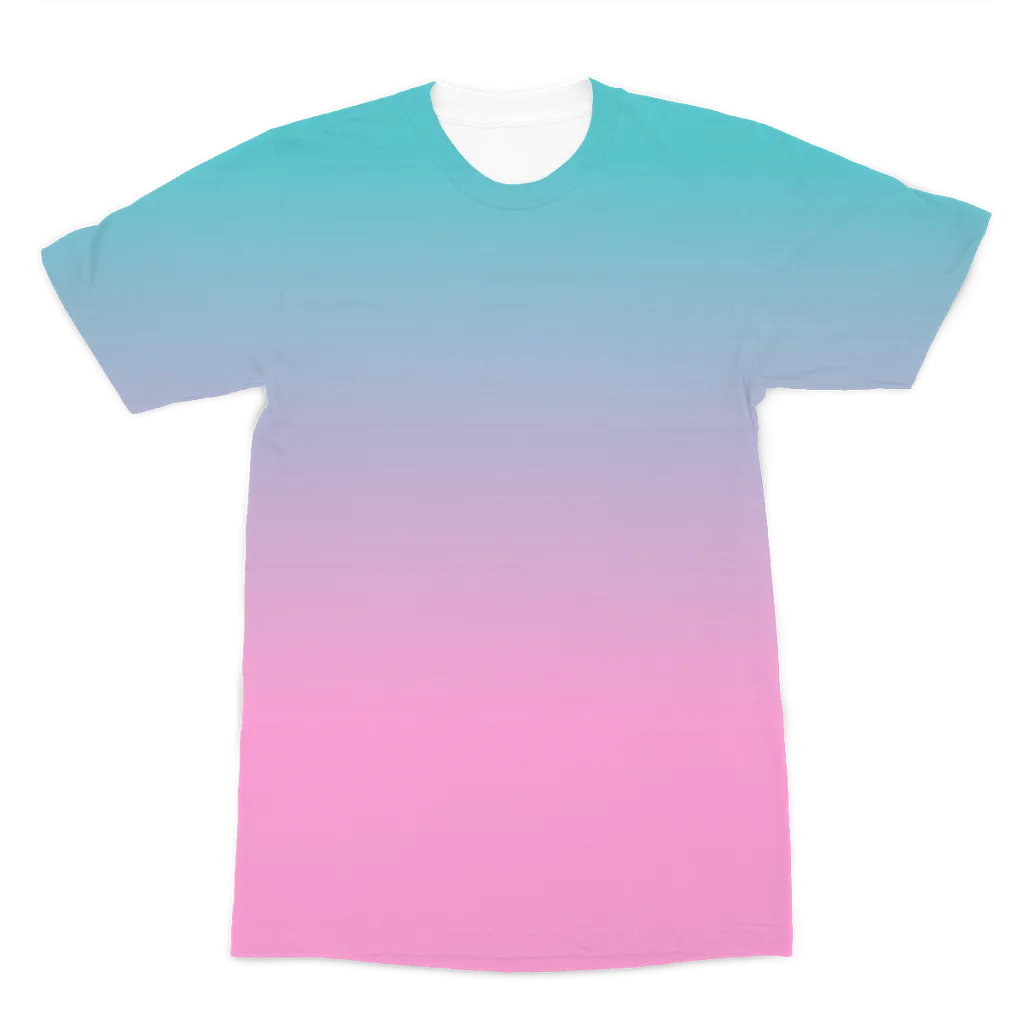 Pink Teal Gradient Premium Adult T-Shirt
