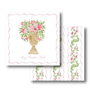 Pink/Green Garden Calling Card
