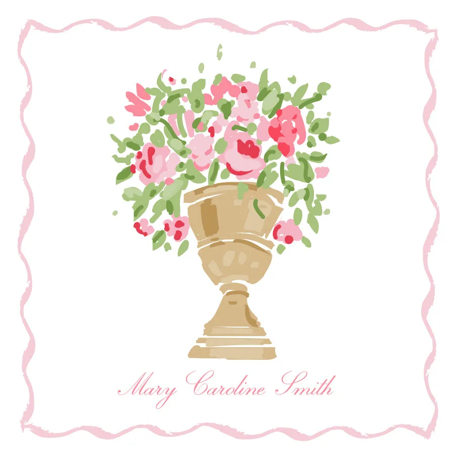 Pink/Green Garden Calling Card