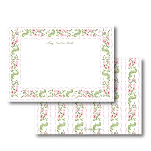 Pink/Green Garden Stationery