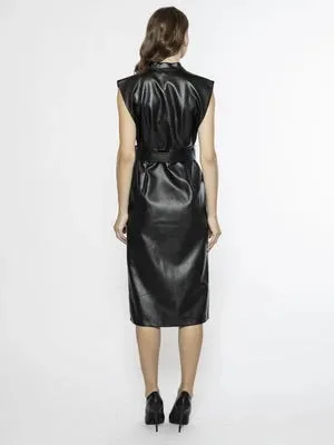 Pleather Sleeveless Dress