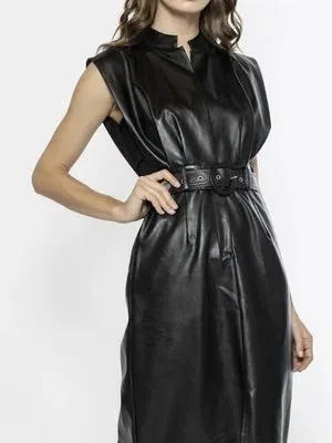 Pleather Sleeveless Dress