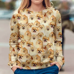 Pomeranian - Full Face - Premium Sweatshirt