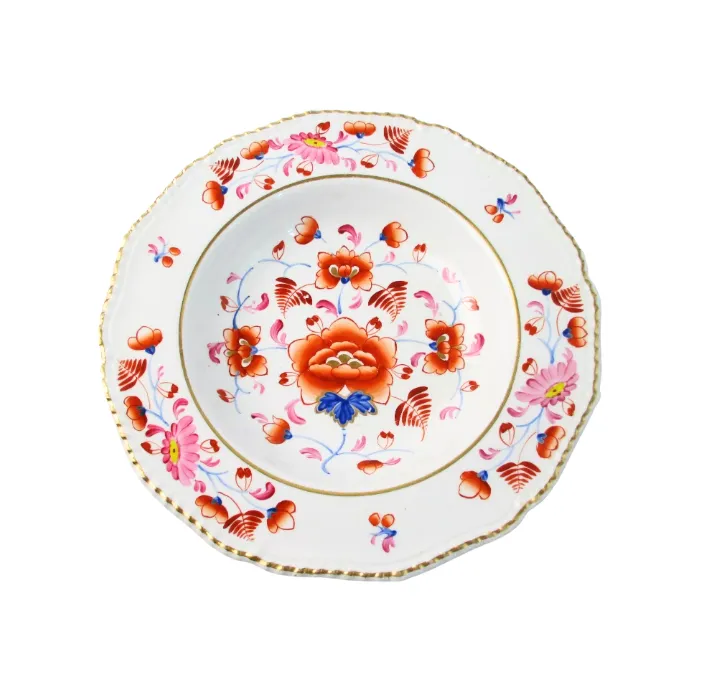 Porcelain Imari Floral Plates, Set of 12