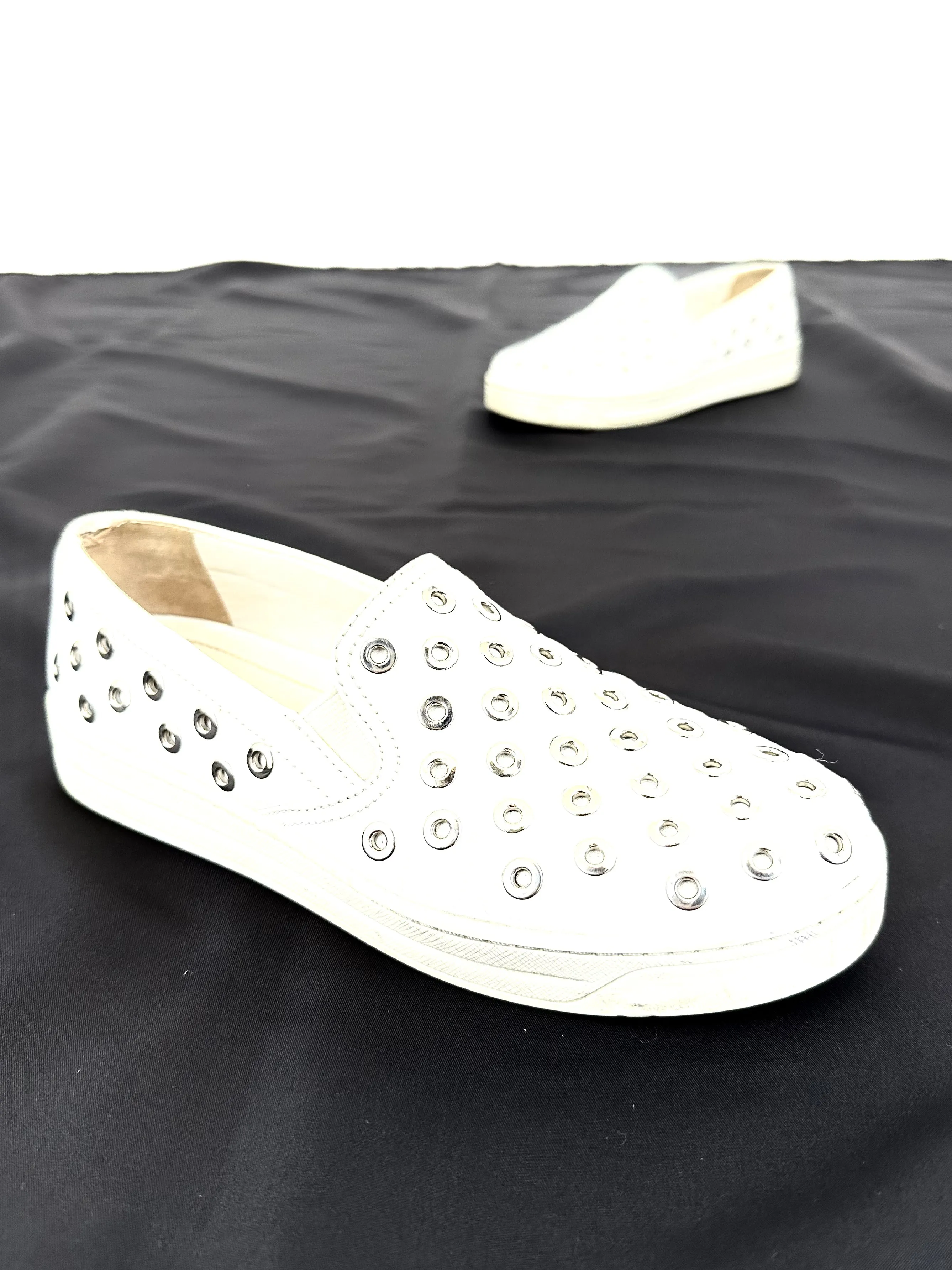 Prada Sport Leather Grommet Sneakers