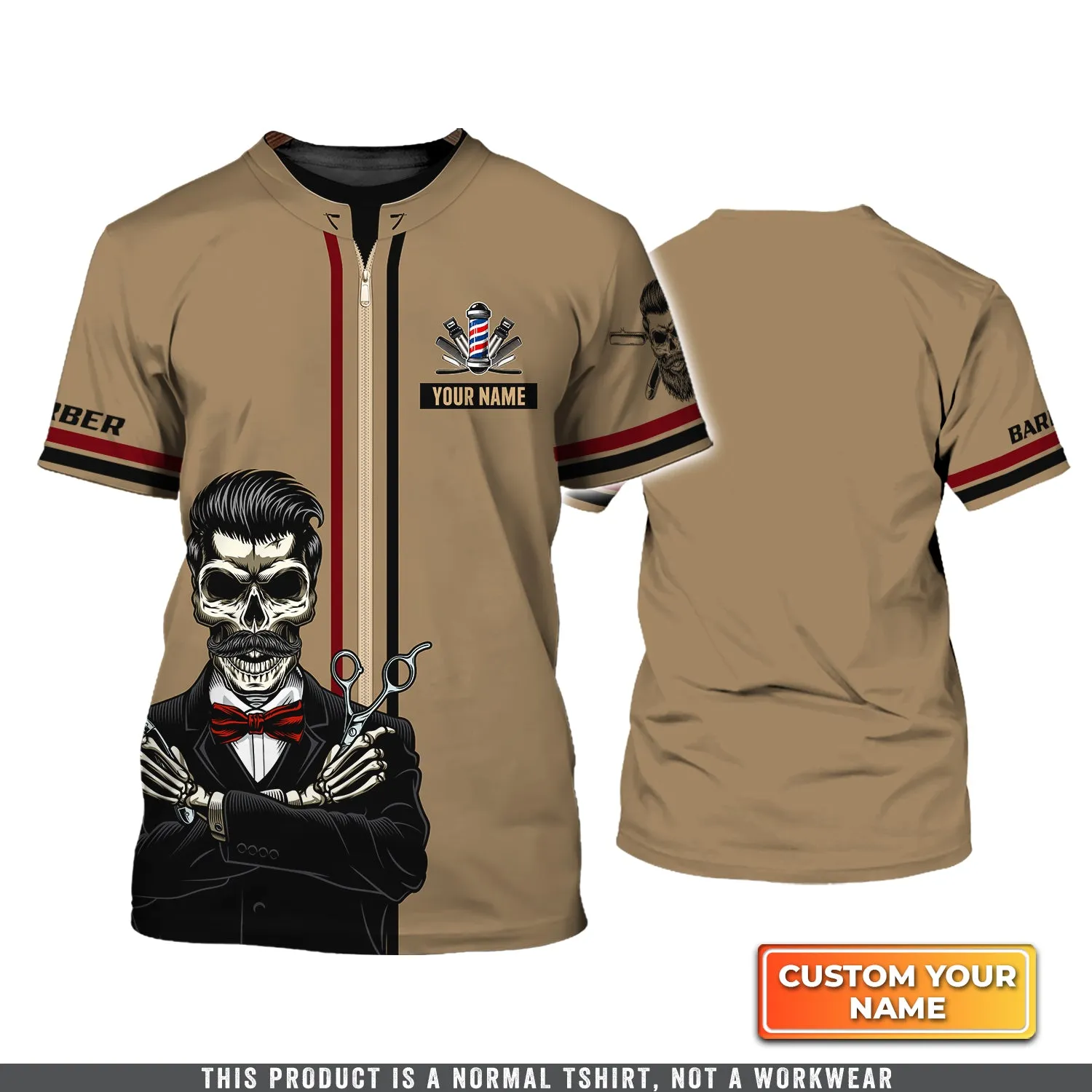 Premium Barber Smock Personalized 3D Tshirt QB95 [Non workwear]
