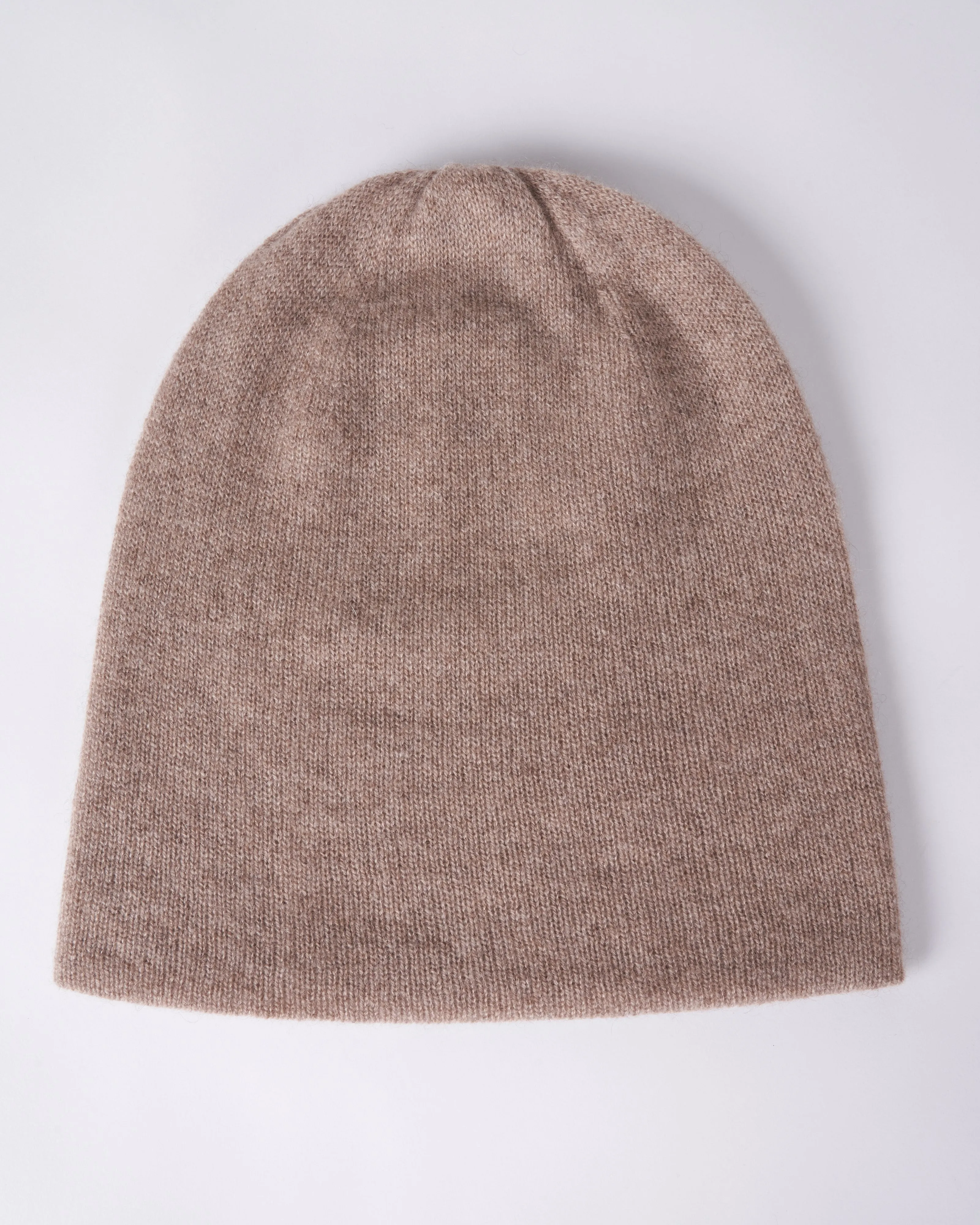 premium cashmere slouchy beanie - toast