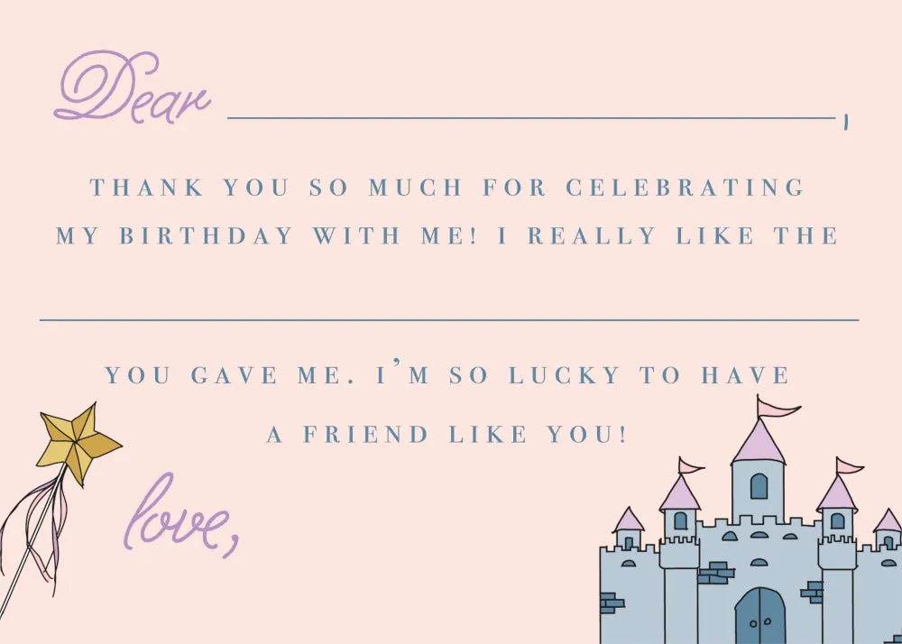 Pretty Princess Fill in the Blank Stationery