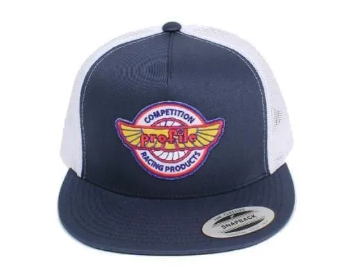 Profile Racing Vintage Retro Logo Mesh Trucker Cap Navy