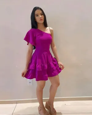 Purple Short Homecoming Dress Party Dresses      fg3618