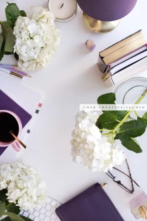 Purple Workspace Stock Photo