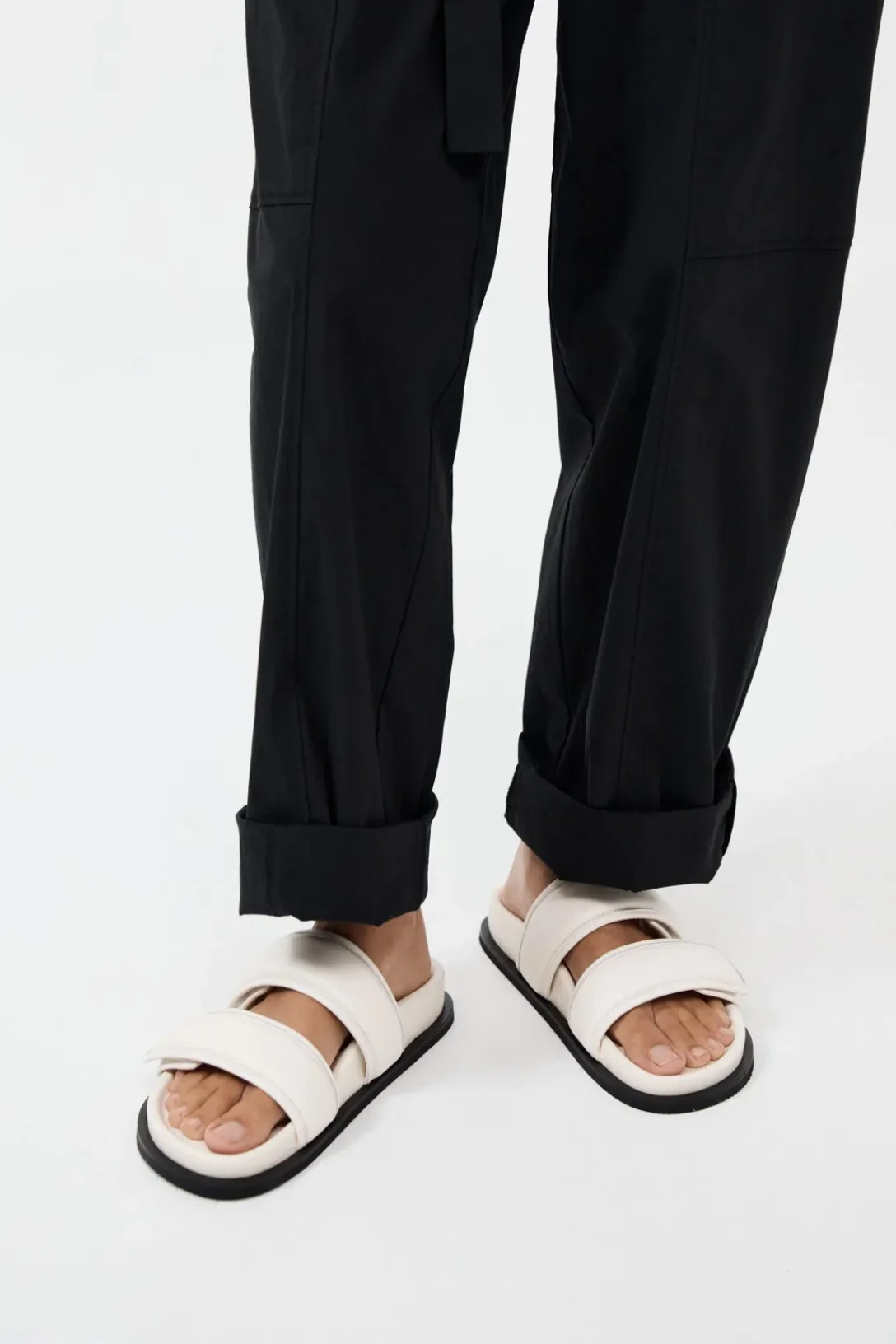 Quilted Leather Slide | Tofu