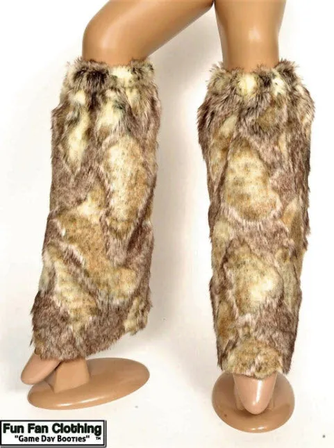 Rabbit Faux Fur Leg Warmers - Faux Rabbit Boot Cuffs - Fur Boot Covers
