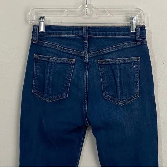 Rag &amp; Bone Hi Rise Ankle Skinny Jeans in Lenox Womens Size 27 Raw Hem