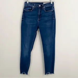 Rag &amp; Bone Hi Rise Ankle Skinny Jeans in Lenox Womens Size 27 Raw Hem