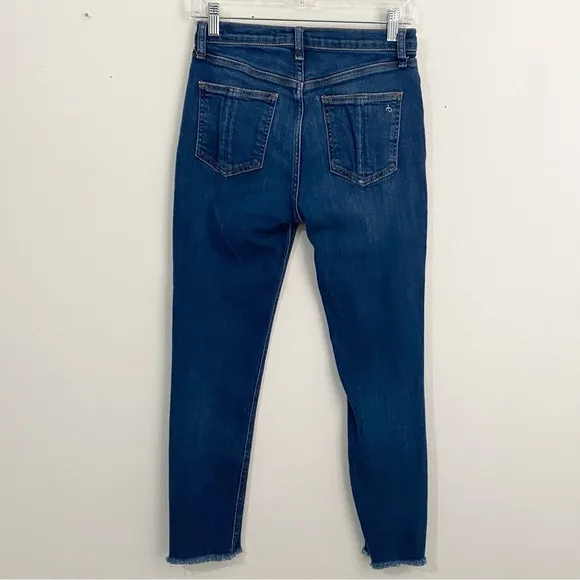 Rag &amp; Bone Hi Rise Ankle Skinny Jeans in Lenox Womens Size 27 Raw Hem