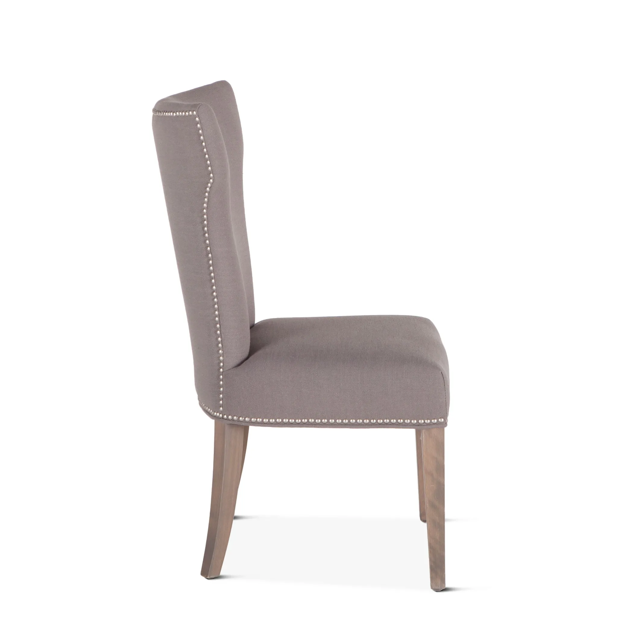 Rebecca Warm Gray Dining Chair with Napoleon Leg