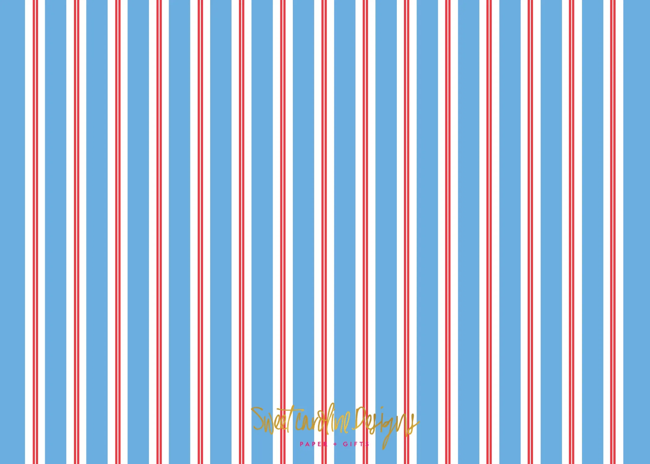 Red Blue Stripe Stationery