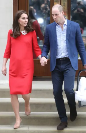 Red Princess Kate Middleton Iconic Lace Vintage Collar Dress Pregnant Prom Celebrity Evening Dress