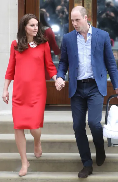 Red Princess Kate Middleton Iconic Lace Vintage Collar Dress Pregnant Prom Celebrity Evening Dress