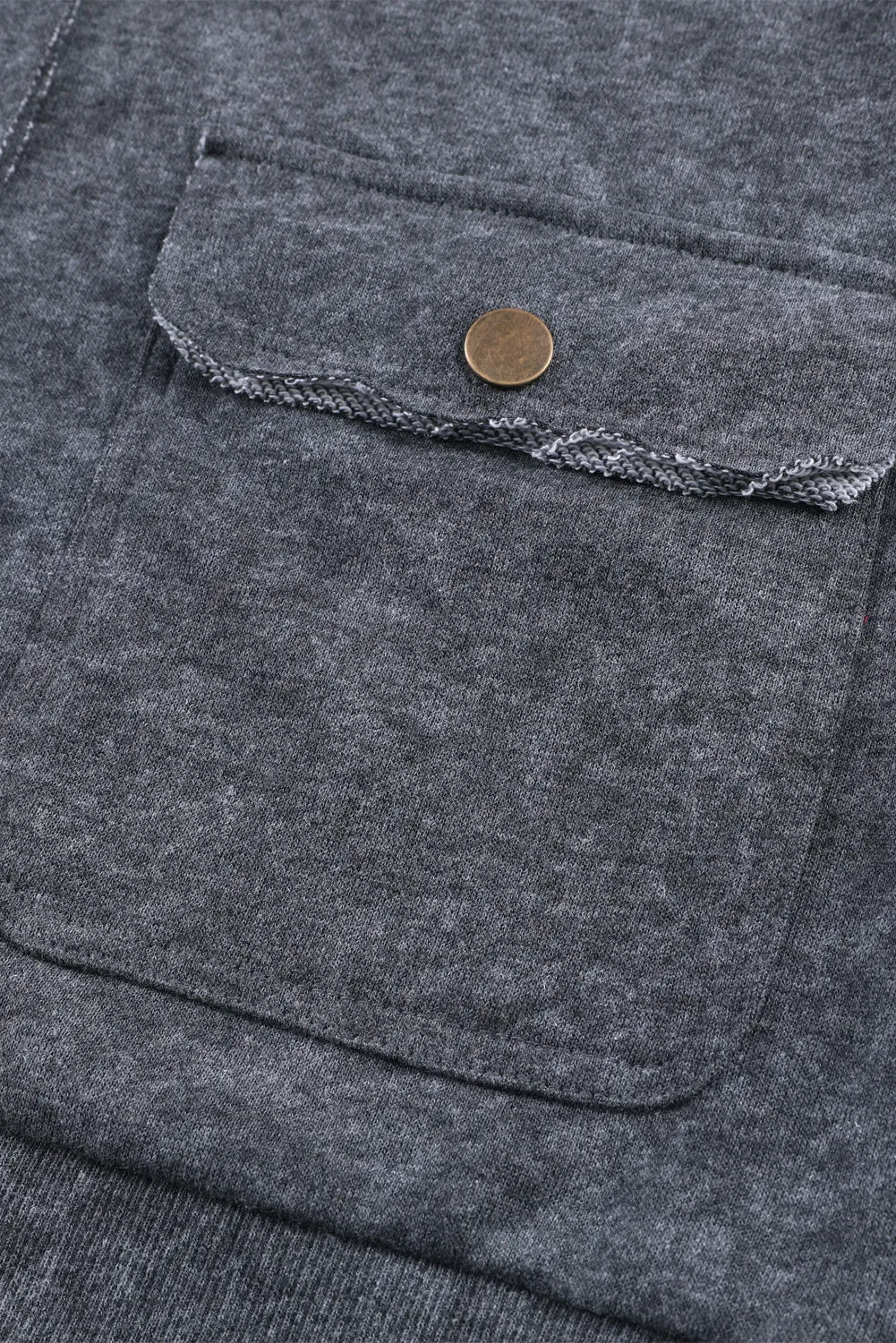 Red Vintage Washed Flap Pocket Button Shacket