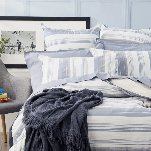 Renee Taylor Yarn Dyed Vintage Washed Cotton Quilt Cover Set - Derby