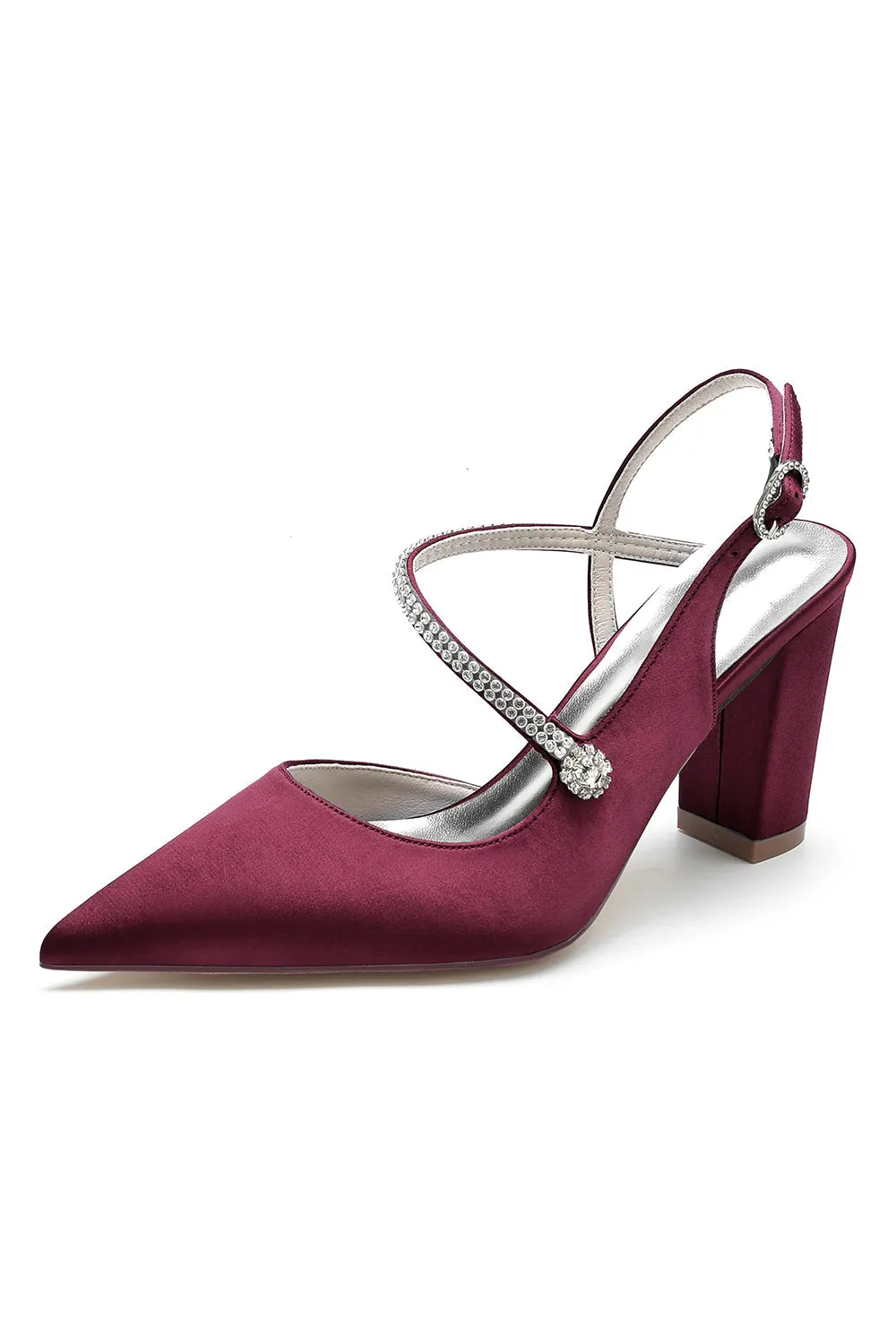 Rhinestone Strap Block Heel Sandals