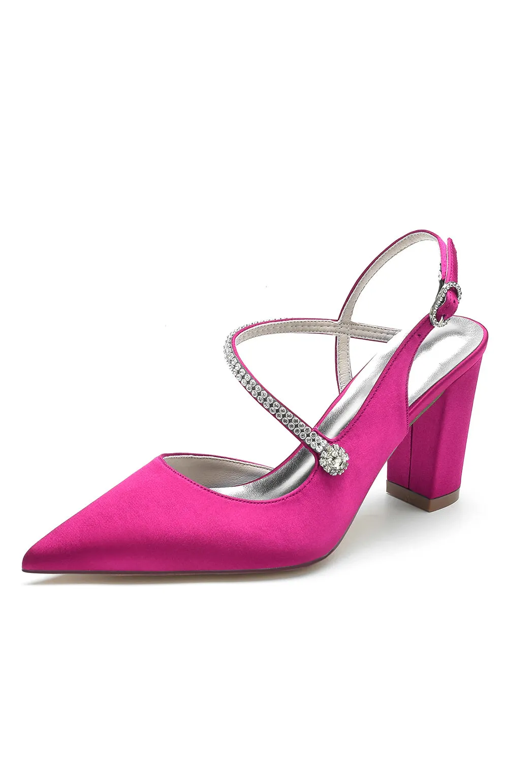 Rhinestone Strap Block Heel Sandals