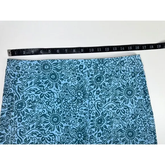 Ripskirt Hawaii Medium Tuscan Blue Floral True Wrap Mini Skirt Aloha Resortwear