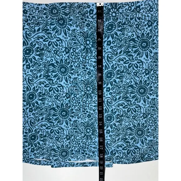 Ripskirt Hawaii Medium Tuscan Blue Floral True Wrap Mini Skirt Aloha Resortwear