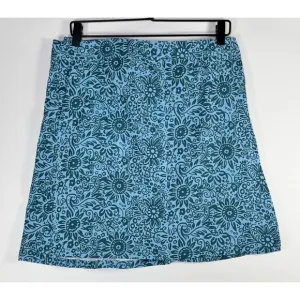 Ripskirt Hawaii Medium Tuscan Blue Floral True Wrap Mini Skirt Aloha Resortwear