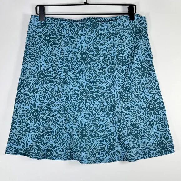 Ripskirt Hawaii Medium Tuscan Blue Floral True Wrap Mini Skirt Aloha Resortwear