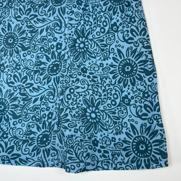 Ripskirt Hawaii Medium Tuscan Blue Floral True Wrap Mini Skirt Aloha Resortwear