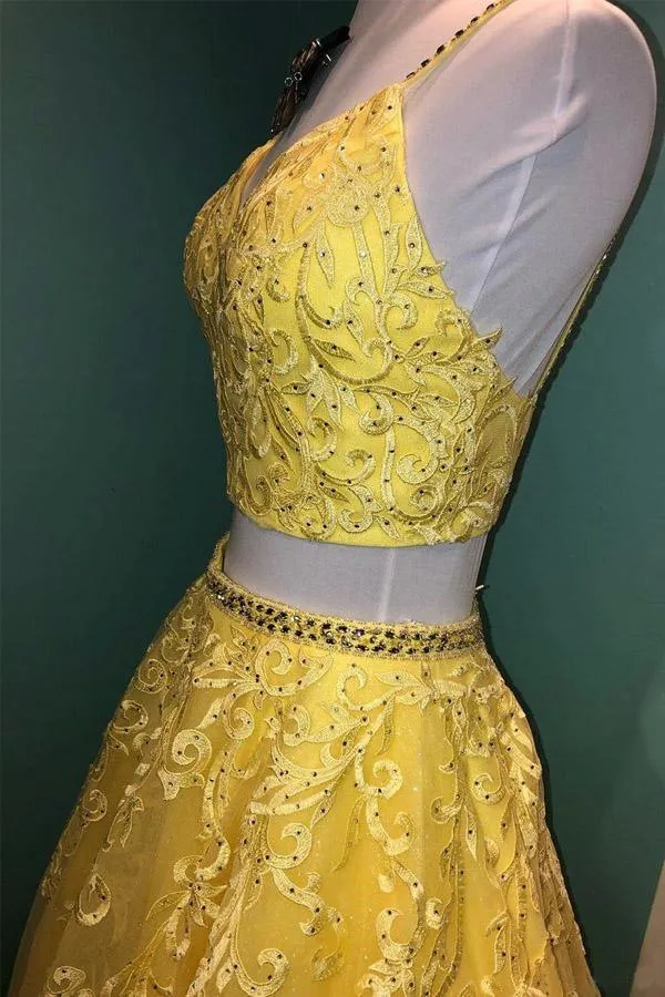 Royal Blue Sparkle Tulle Appliques Two Piece Prom/Formal Dress  PSK095