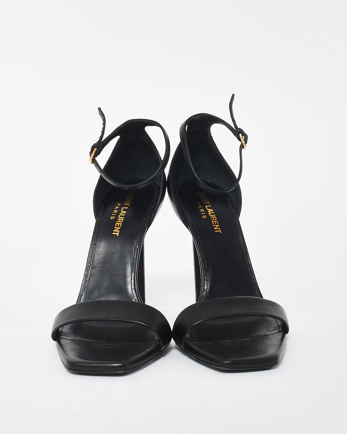 Saint Laurent Black Leather Amber Sandals - 38.5