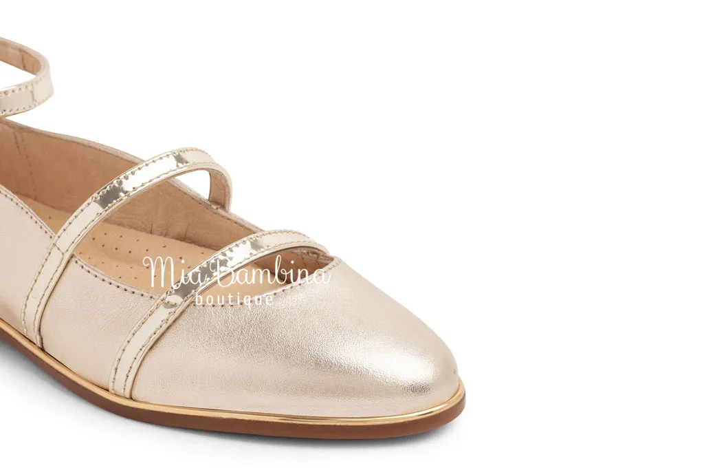 SALE Girls Flat Dress Shoes with Ankle Strap